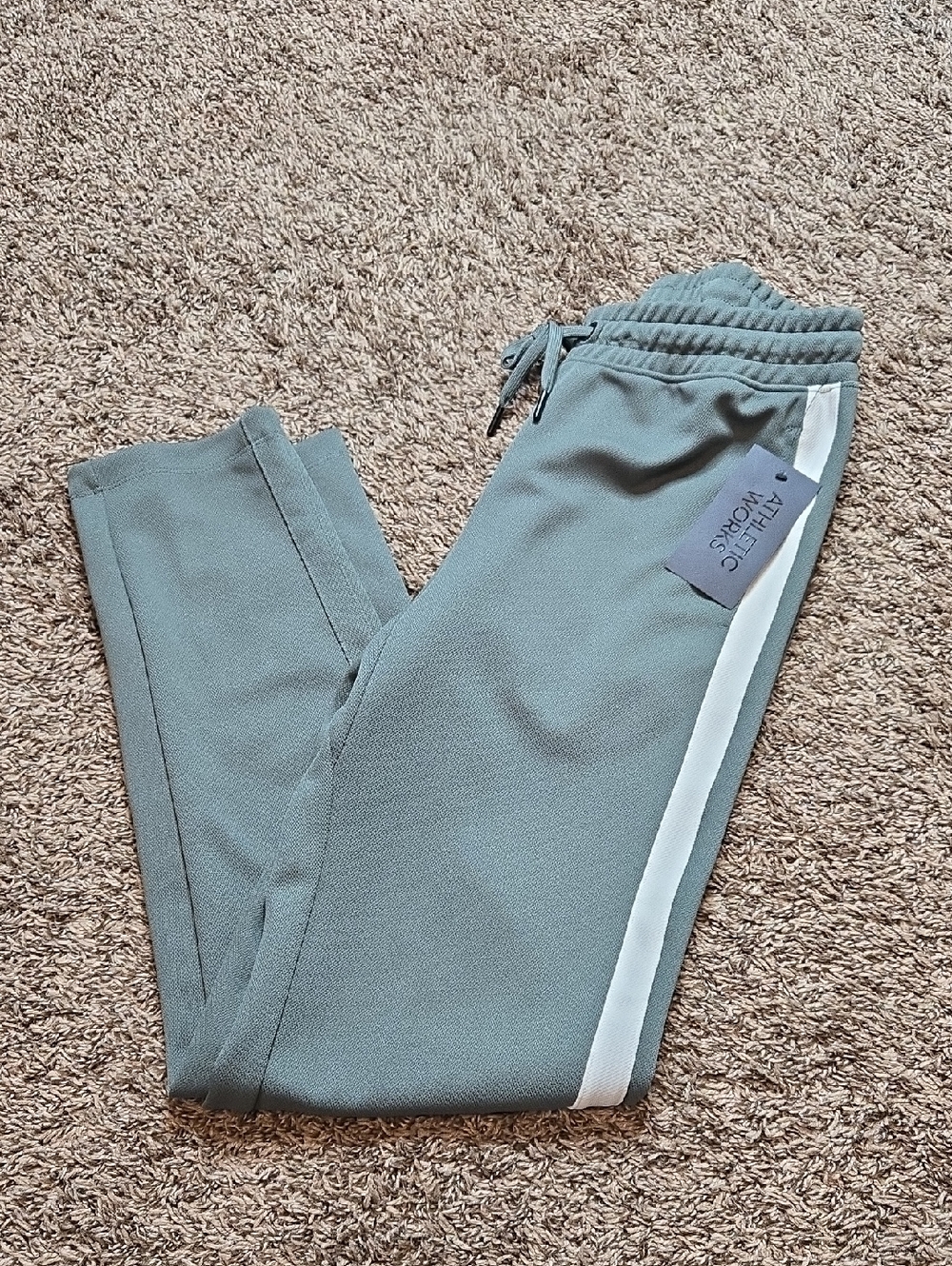 Athletic Works Small 28 - 30 Flag Stone Green Track Pants Joggers